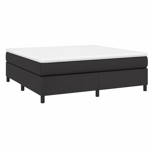 Boxspringbett – 180 × 200 cm, gepolstert, mit Stauraum, aus Kunstleder, Schwarz, für Schlafzimmer