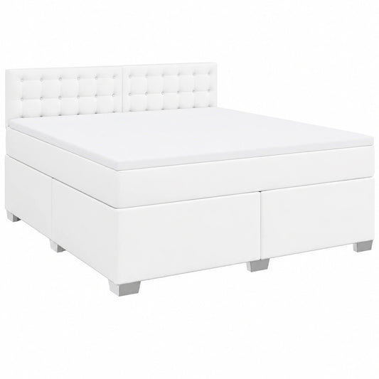 Boxspringbett – 180 × 200 cm, gepolstert, mit Lattenrost, aus Kunstleder, für Schlafzimmer
