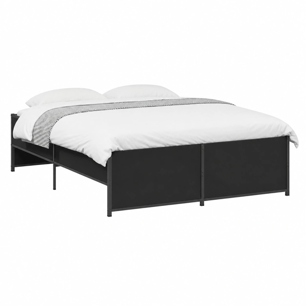 Bettgestell – 120 × 200 cm, aus Metall und Holz