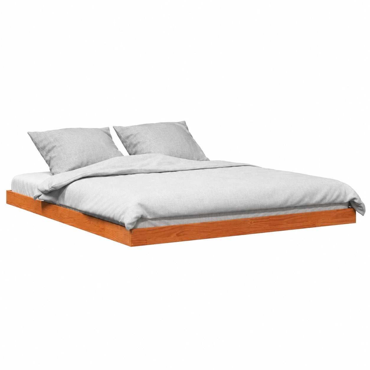 Massivholzbett – aus Massivholz, 150 × 200 cm, moderner Stil, mit Lattenrost, aus Kiefernholz, für Schlafzimmer