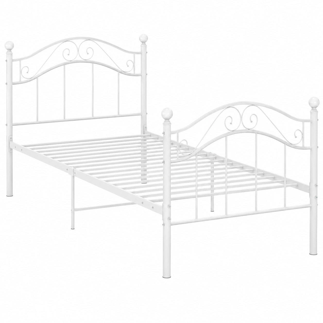 Bett – 100 × 200 cm, mit Lattenrost, aus Metall