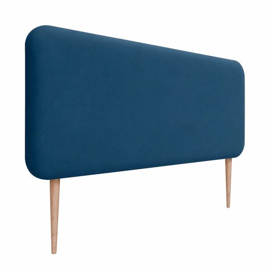Kopfteil – 160 cm, gepolstert, aus Samt, Blau, für Schlafzimmer