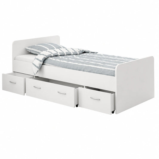 Einzelbett – 95 × 66 × 204 cm, moderner Stil, für Jugendzimmer