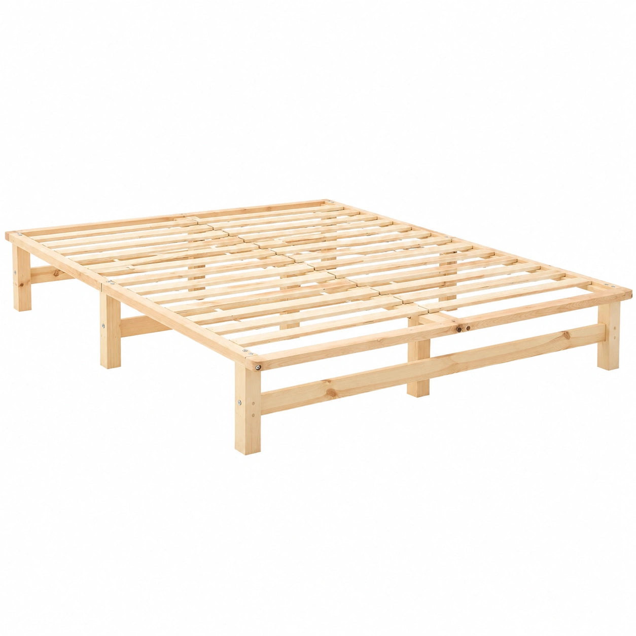Bett – mit Lattenrost, aus Kiefernholz