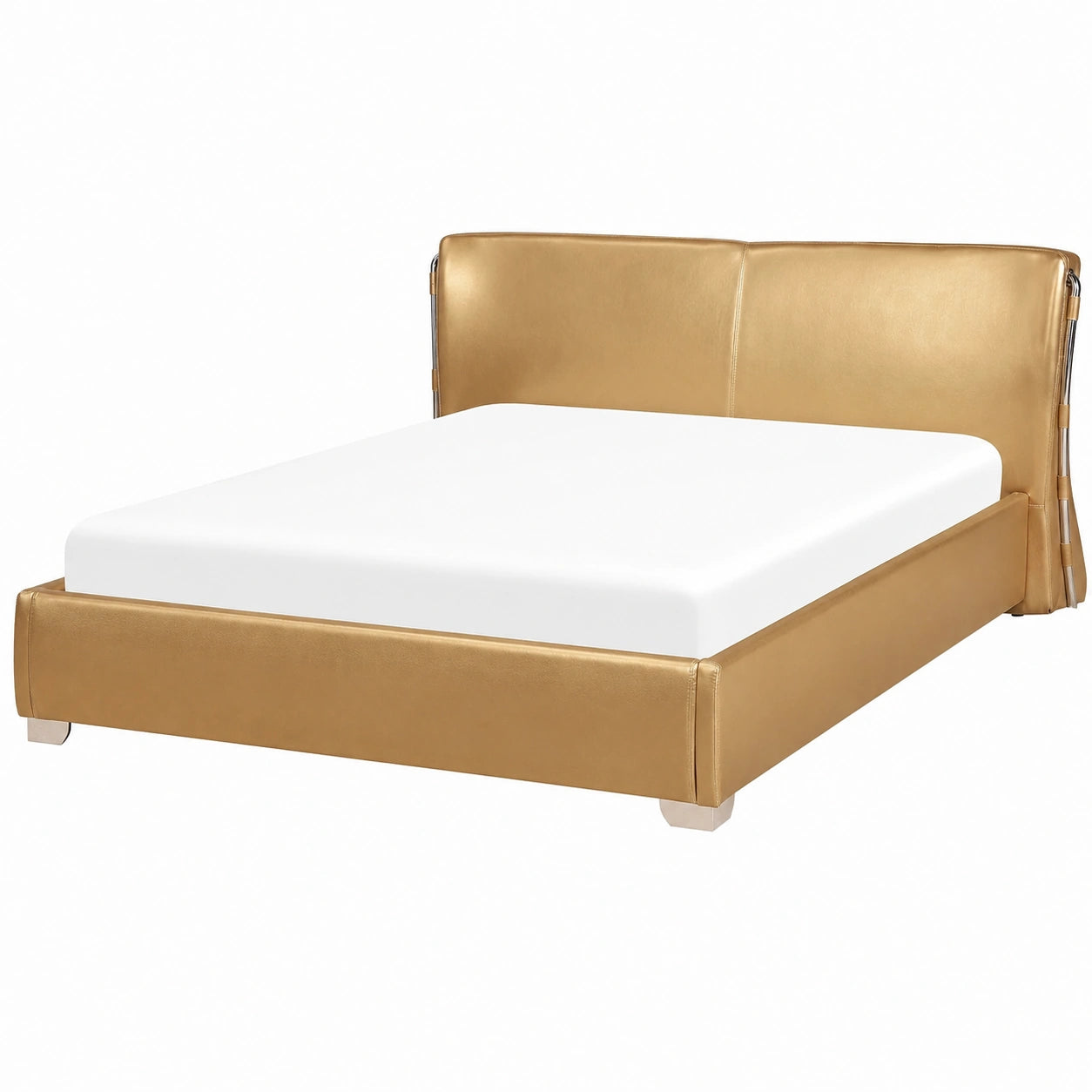 Bett – 180 × 200 cm, mit LED-Beleuchtung, Gold