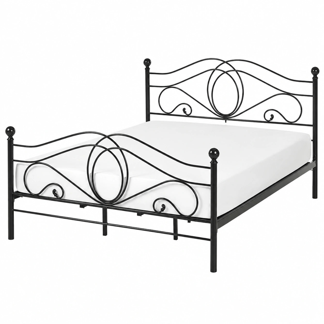 Doppelbett – 180 × 200 cm, aus Metall, Schwarz