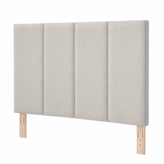 Kopfteil – 150 cm, gepolstert, modular, aus Samt, Beige, für Schlafzimmer