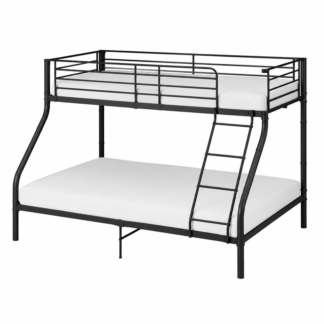 Etagenbett – 90 × 200 cm, aus Metall, Schwarz